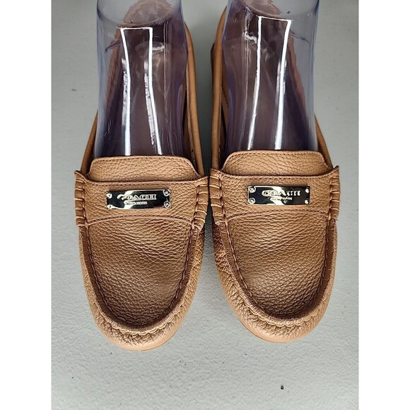 Coach Fredrica Leather Loafers Slip On Cognac Brown Driving Shoe Size 8.5B - Picture 8 of 11